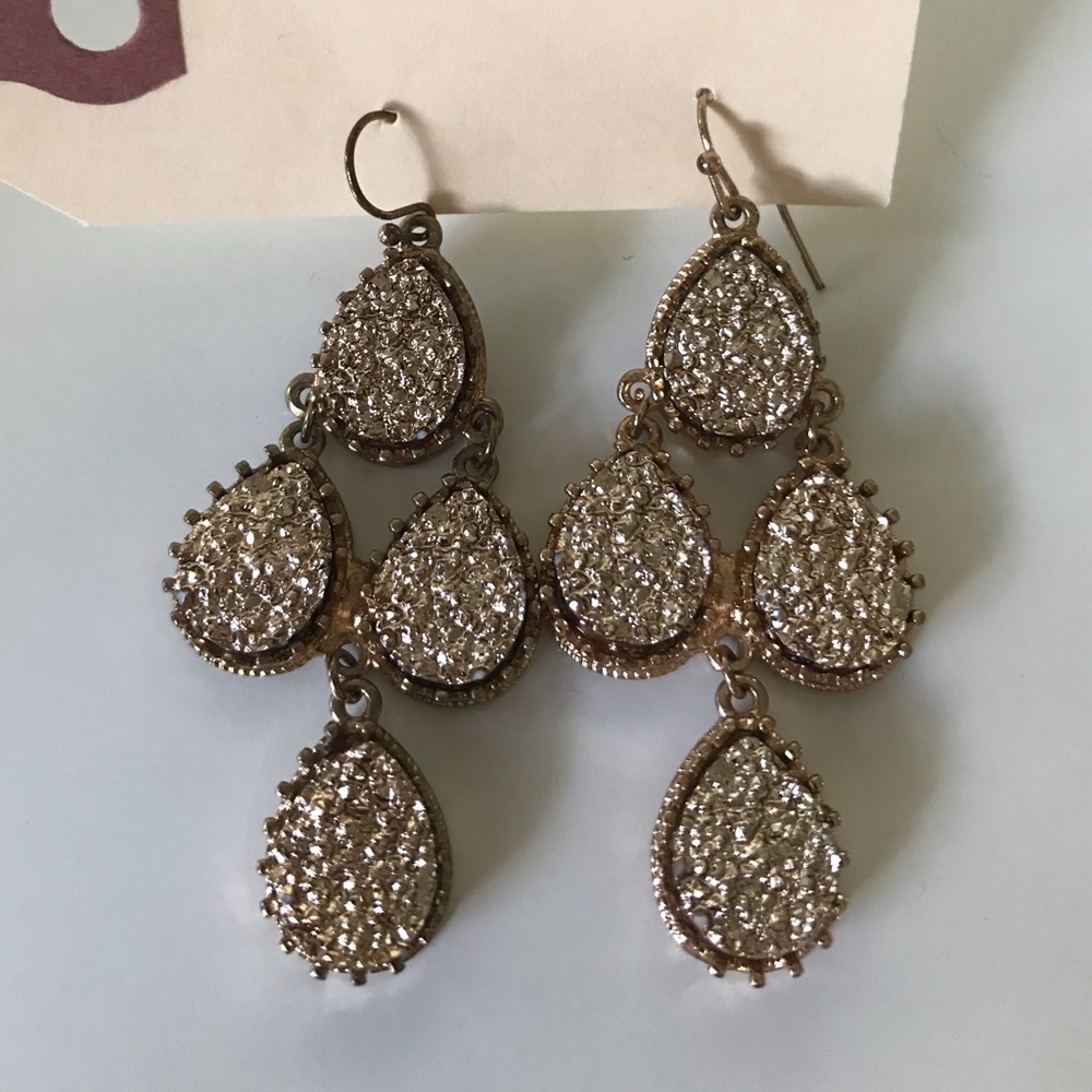 Bronze Druzy Statement Earrings